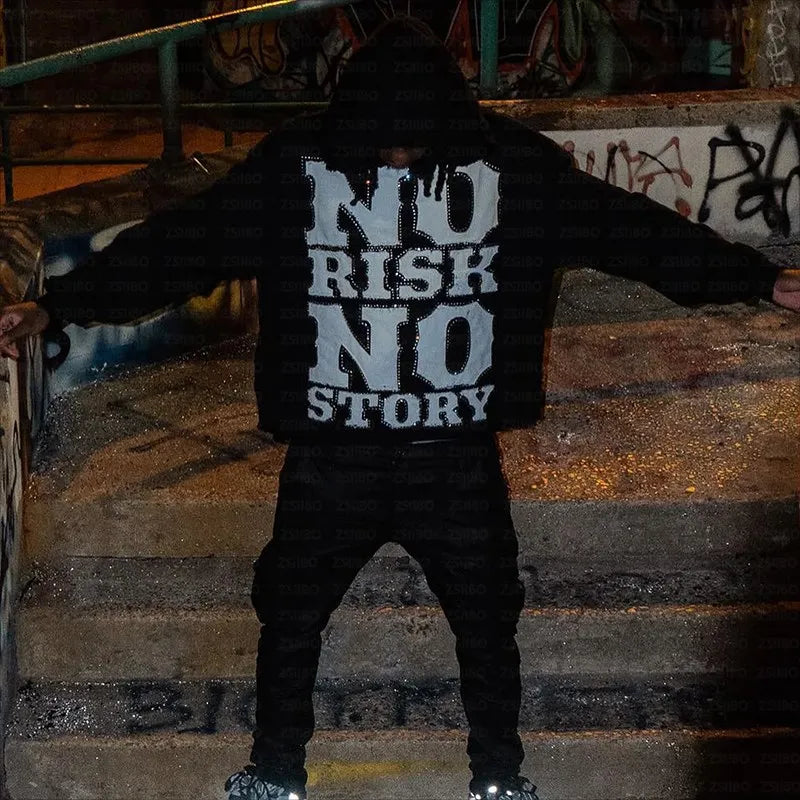 No Risk No Story Graphic Full Zip Hoodie