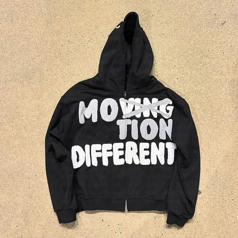 Motion Different Graphic Full Zip Hoodie