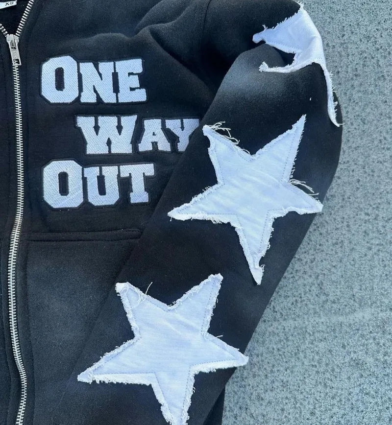 One Way Out Graphic Full Zip Hoodie