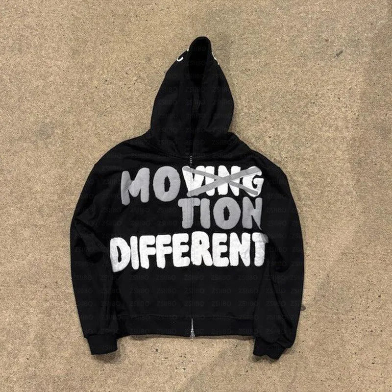 Motion Different Graphic Full Zip Hoodie