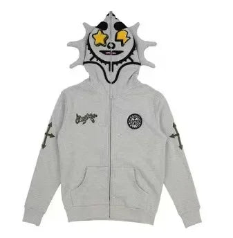 Star Face Graphic Full Zip Hoodie