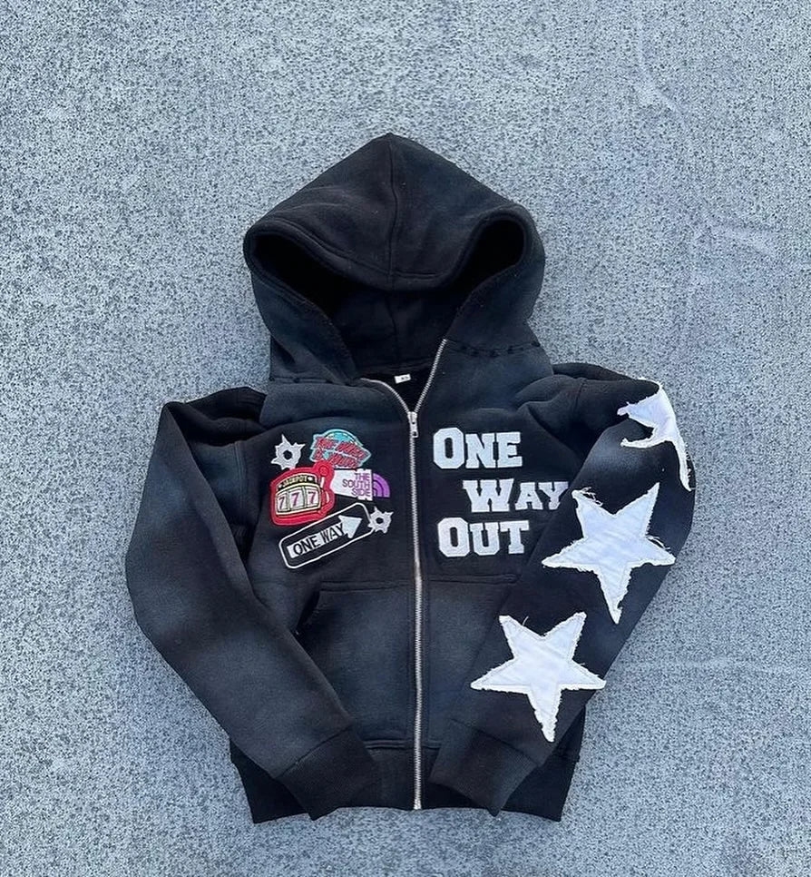 One Way Out Graphic Full Zip Hoodie