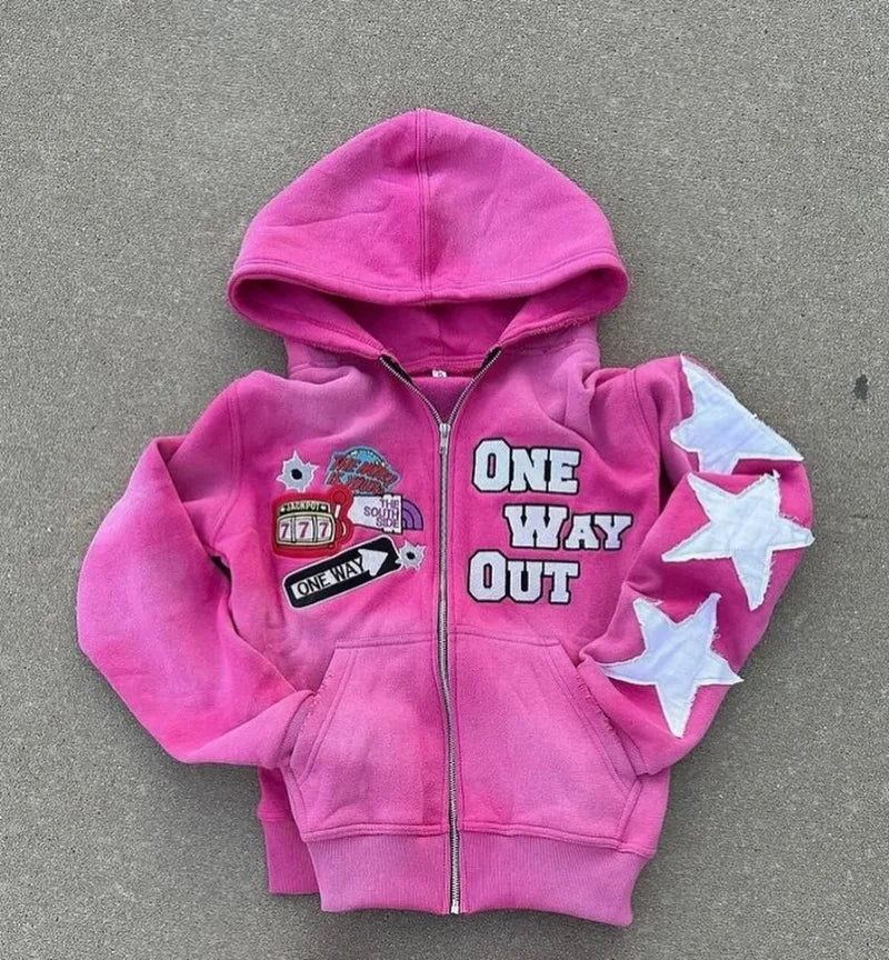 One Way Out Graphic Full Zip Hoodie